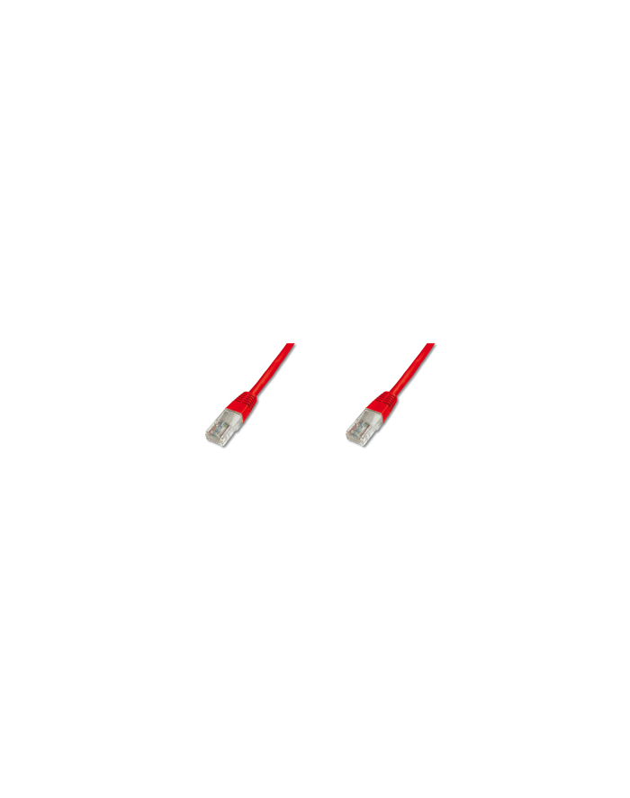 Patch cord U/UTP kat.5e PVC 2m czerwony główny