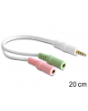 Delock Adapter Mini Jack(M) 4Pin -> Mini Jack(F)x2 20cm - nr 1