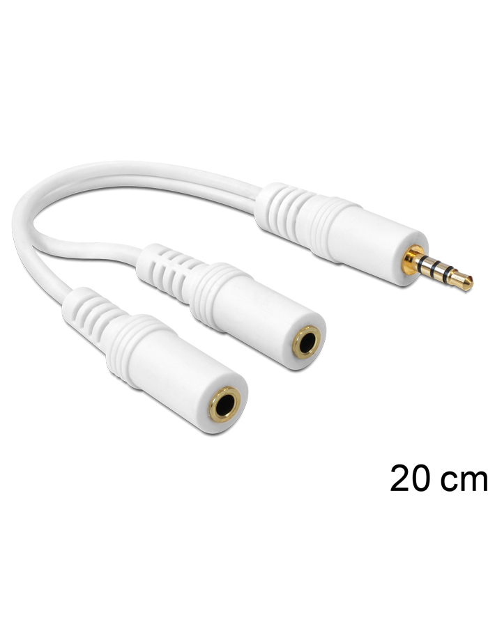 Delock Adapter Mini Jack(M) 4Pin -> Mini Jack(F)x2 20cm główny