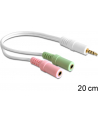 Delock Adapter Mini Jack(M) 4Pin -> Mini Jack(F)x2 20cm - nr 6