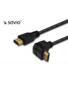 Kabel HDMI SAVIO CL-04  1,5m, czarny, KĄTOWY, złote końcówki - nr 1
