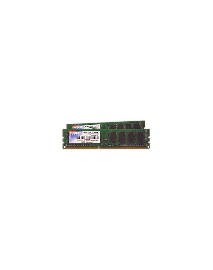 Pamięć RAM DDR3 Patriot 2X2GB 1333MHz Non-ECC CL9 DIMM kit główny