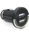 Delock ładowarka adapter napięcia zapalniczka 12V/24V -> 2 x USB, Black - nr 13