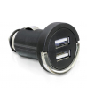 Delock ładowarka adapter napięcia zapalniczka 12V/24V -> 2 x USB, Black - nr 1