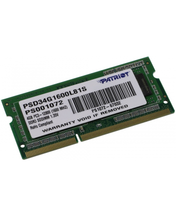 DDR3 4 GB 1600MHZ PATRIOT SIGNATURE SODIMM ULTRABOOK 1.35V CL11