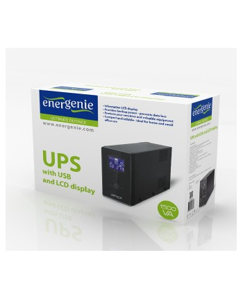 UPS Energenie-Gembird Line-Interactive,1500VA,3xIEC,2xSchuko 230V,USB,RJ11,LCD