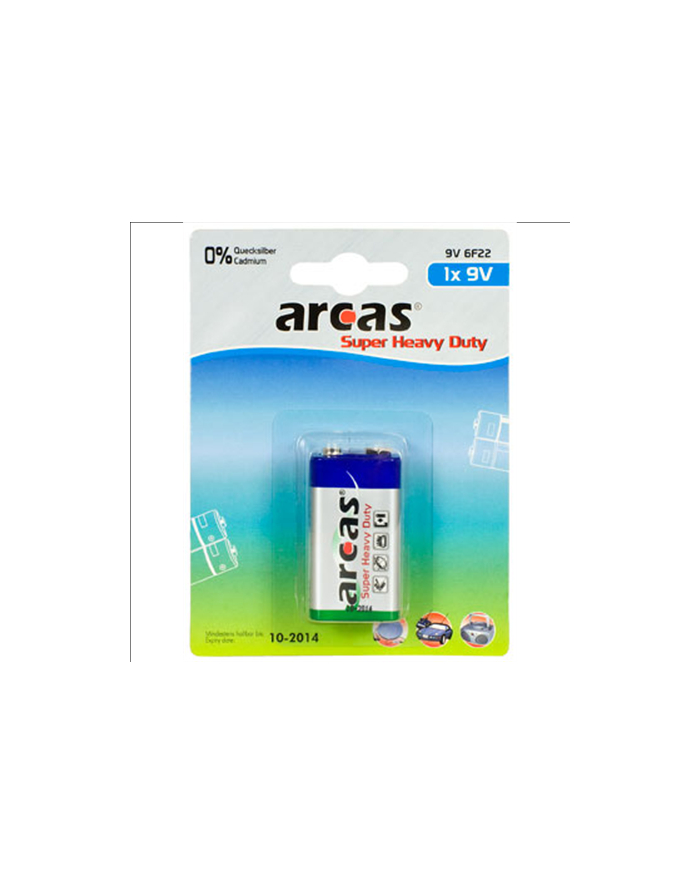 Arcas Super Heavy Duty 9V Block (6LF22), 1-pack główny