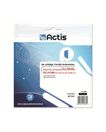 ACTIS ACS tusz do Canon CLI-551Bk (WITH CHIP) KC-551Bk