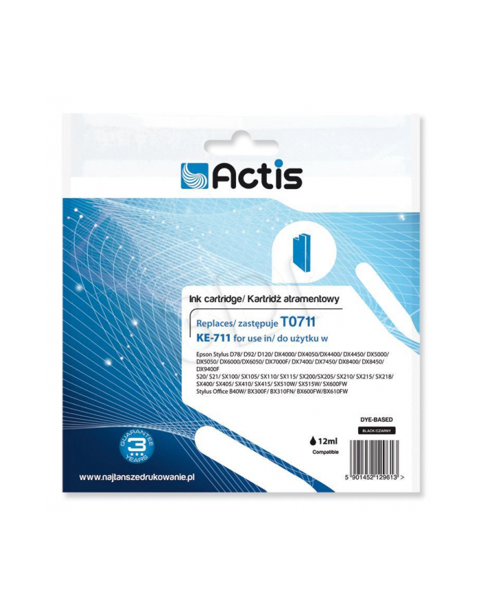 Actis tusz Eps T0711 D92/DX4450/DX7450 Bk  KE-711 główny