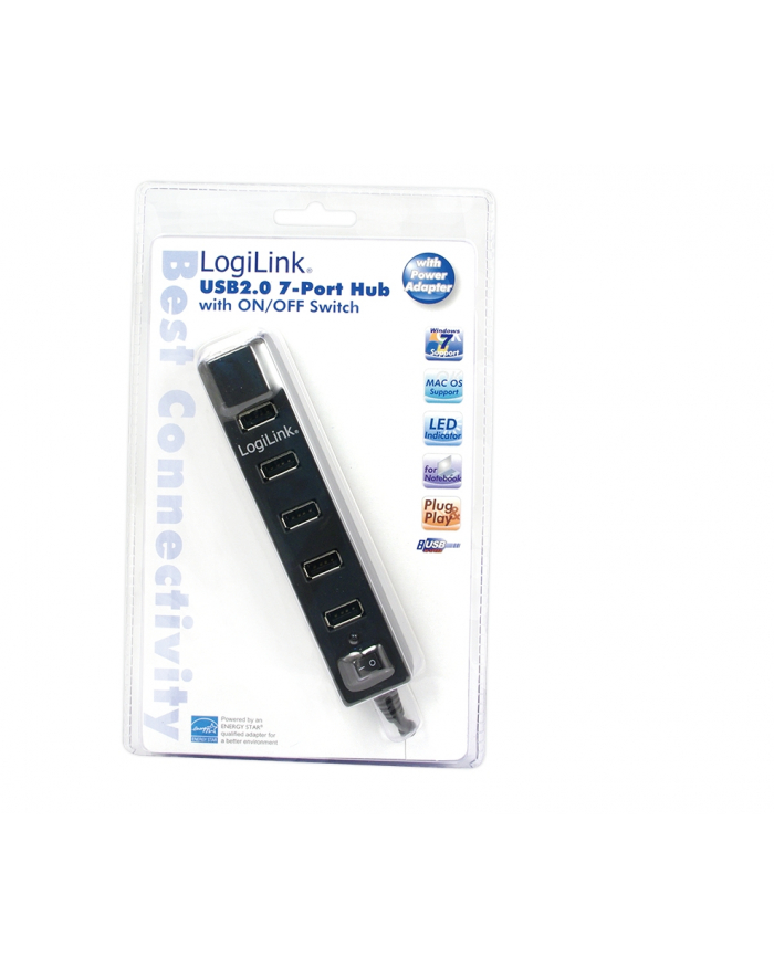 HUB USB 7-portowy z włącznikiem ON/OFF - LogiLink główny