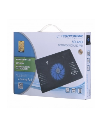 PODSTAWKA CHŁODZĄCA POD NOTEBOOKA EA142 SOLANO / 15,4'-15,6' /   1 WENTYLATOR / PODŚWIETLENIE LED nr 2