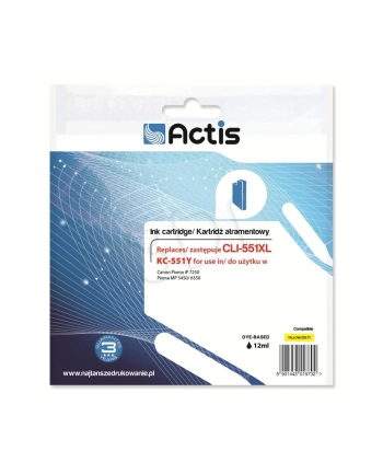 ACTIS ACS tusz do Canon CLI-551Y (WITH CHIP) KC-551Y