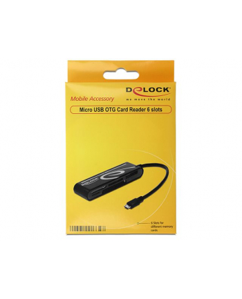 Delock czytnik kart Micro USB OTG z 6 gniazdami