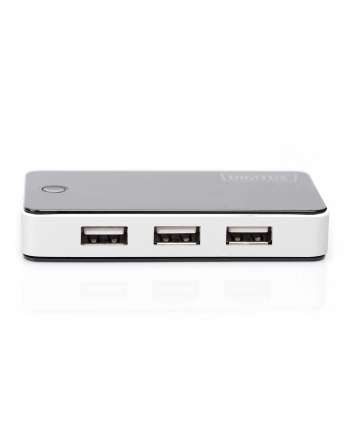 Hub USB 2.0 7-portowy, aktywny, czarny, DIGITUS