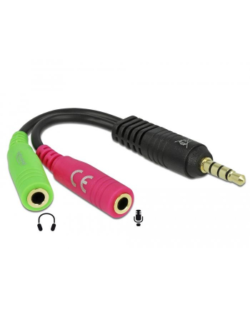 Adapter Mini Jack(M) 4Pin -> Mini Jack(F)x2 12cm