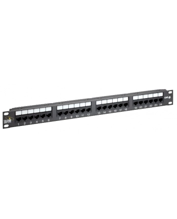 Solarix Panel krosowy 24 x RJ45 CAT6 UTP 1U, Czarny (350 MHz)