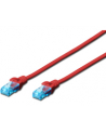 Patch cord U/UTP kat.5e PVC 5m czerwony - nr 5