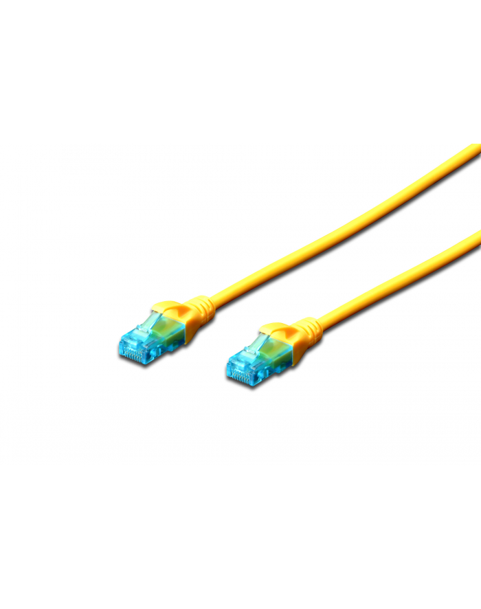Patch cord U/UTP kat.5e PVC 5m żółty główny