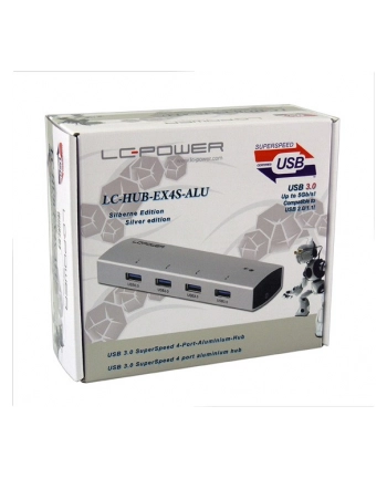 Hub USB LC-POWER 4-PORT USB 3.0 LC-HUB-EX4S-ALU Biały nr 1