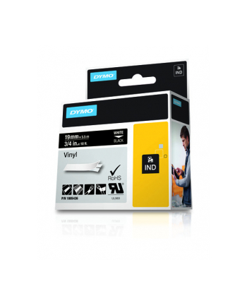 RHINO tasma winylowa 19mm biała/czarny nr 1