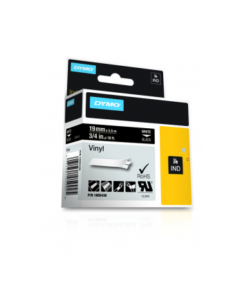 RHINO tasma winylowa 19mm biała/czarny nr 2