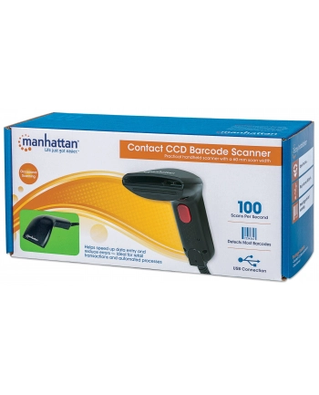 Manhattan Skaner kodów kreskowych CCD kontaktowy USB szerokość odczytu 60 mm nr 1