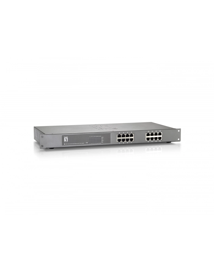 Level One SWITCH POE RACK 19'' 16-PORT 100MB POE PLUS (480W/30W-PORT), FEP-1612 LEVELONE główny