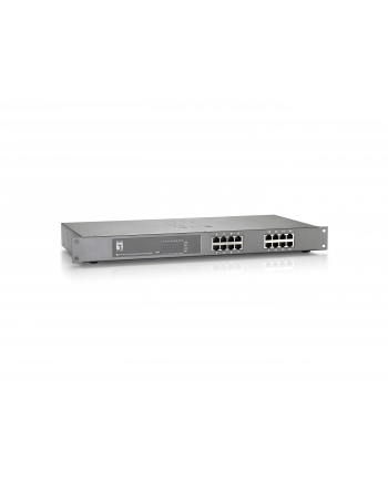 Level One SWITCH POE RACK 19'' 16-PORT 100MB POE PLUS (480W/30W-PORT), FEP-1612 LEVELONE