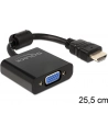 ADAPTER HDMI-A(M)->VGA (F) NA KABLU 25 CM BLACK DELOCK - nr 30