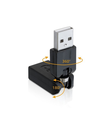ADAPTER USB AM->USB AF KĄTOWY 360/180 DELOCK nr 2