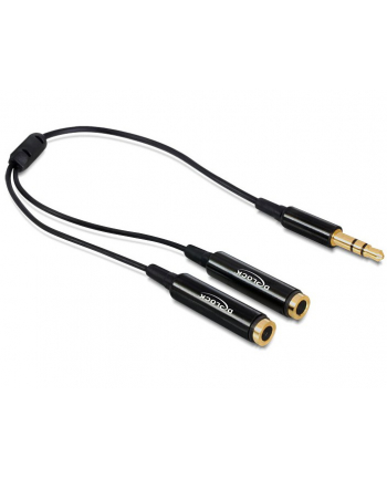 ADAPTER JACK STEREO MINI(M) 3,5MM 3-PIN->JACK STEREO MINI(F) 3-PIN X2 CZARNY 25CM DELOCK nr 2