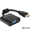 ADAPTER HDMI-A(M)->VGA (F) NA KABLU 25 CM BLACK DELOCK - nr 23