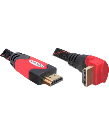 KABEL HDMI-HDMI PREMIUM KĄTOWY LEWY RED DÓŁ 2M DELOCK