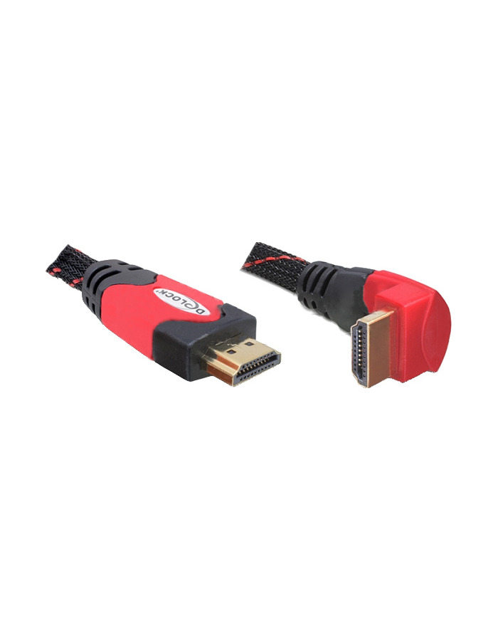 KABEL HDMI-HDMI PREMIUM KĄTOWY LEWY RED DÓŁ 2M DELOCK główny