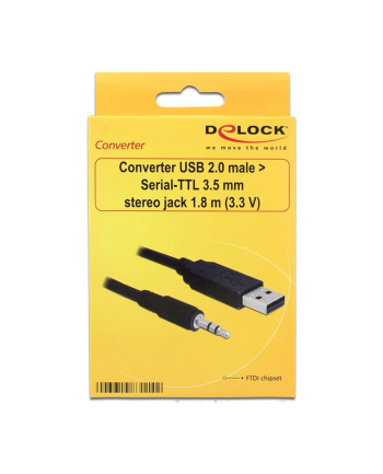 ''KABEL USB 2.0(AM)->SERIAL TTL 3,5MM JACK 3,3V 1,8M DELOCK'' nr 1