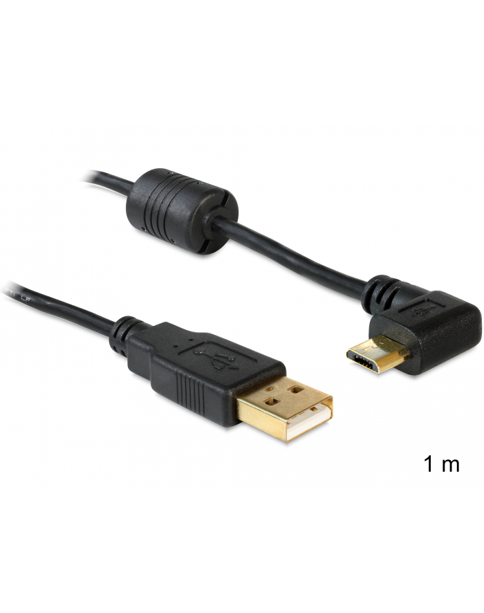 ''KABEL USB MICRO AM-MBM5P 2.0 KĄTOWY LEWY/PRAWY 90'''' 1M DELOCK'' główny