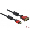 KABEL HDMI(M)->DVI-D(M)(18+1) 2M SINGLE LINK POZŁACANE STYKI DELOCK - nr 19