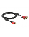 KABEL HDMI(M)->DVI-D(M)(18+1) 2M SINGLE LINK POZŁACANE STYKI DELOCK - nr 22