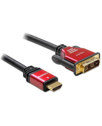 KABEL HDMI(M)->DVI-D(M)(18+1) 2M SINGLE LINK POZŁACANE STYKI DELOCK