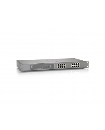 Level One SWITCH POE RACK 19'' 16-PORT 100MB POE PLUS (480W/30W-PORT), FEP-1612 LEVELONE