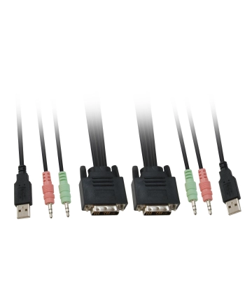 PRZEŁĄCZNIK KVM 2/1 DVI AUTO COMPACT+ KABLE LEVELONE (KVM-0260) nr 1