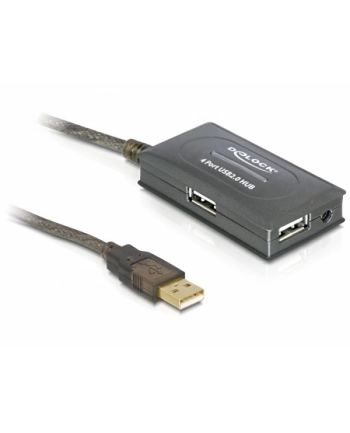 ''KABEL USB AM-BM 2.0 10M AKTYWNY + HUB 4 PORT BLACK DELOCK'' nr 2