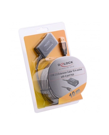''KABEL USB AM-BM 2.0 10M AKTYWNY + HUB 4 PORT BLACK DELOCK'' nr 1