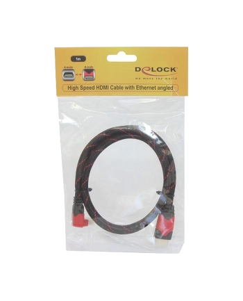 KABEL HDMI-HDMI PREMIUM KĄTOWY LEWY RED DÓŁ 2M DELOCK