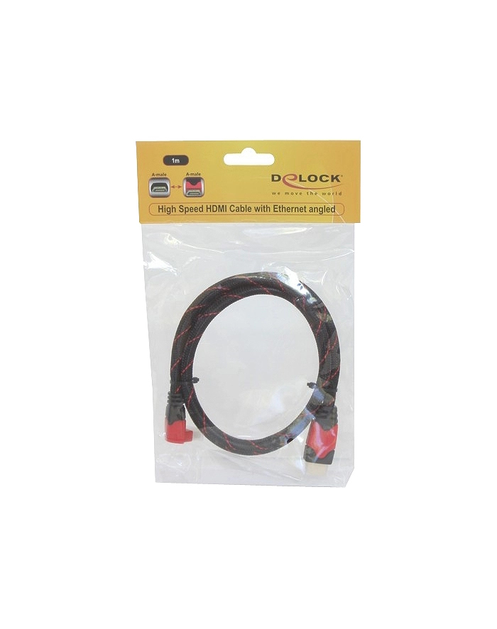 KABEL HDMI-HDMI PREMIUM KĄTOWY LEWY RED DÓŁ 2M DELOCK główny