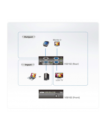 2PORT VGA Splitter with Audio W/EU ADP