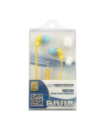 Esperanza SŁUCHAWKI DOUSZNE AUDIO STEREO NEON EH147Y ŹÓŁTE