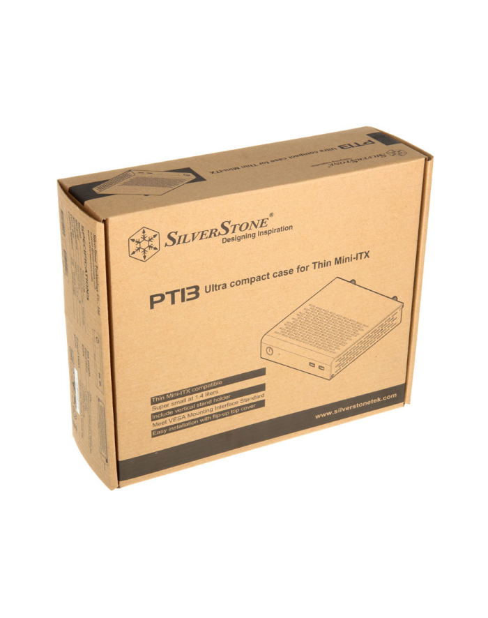 SilverStone Petit PT13 Black ,Mini-ITX case, USB 2.0 x2, black główny