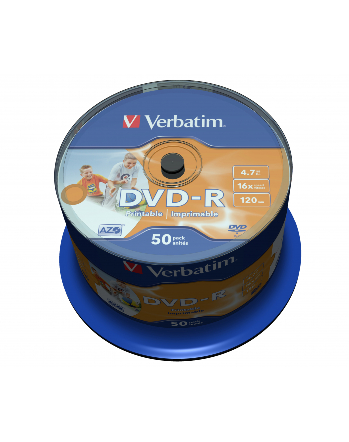 DVD-R VERBATIM AZO 4.7GB 16X WIDE PRINTABLE NON-ID SP 50SZT główny