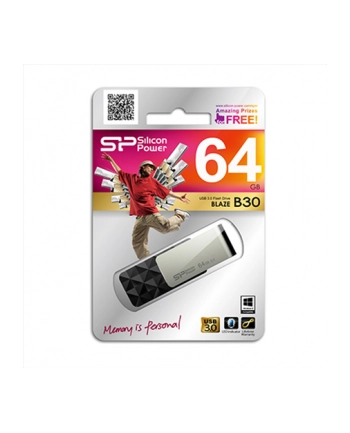 SILICON POWER 128GB, USB 3.0 FLASH DRIVE, BLAZE SERIES B30, BLACK nr 1